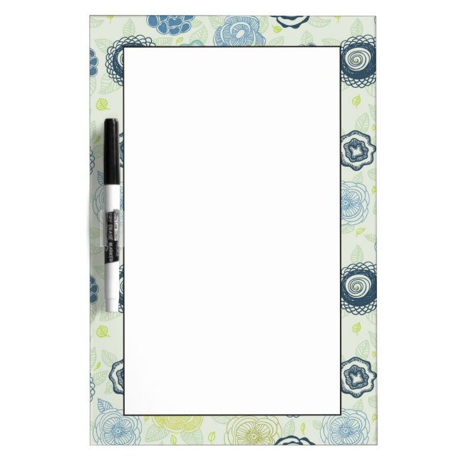 Stylish floral pattern with cute flowers Dry-Erase board (Front)