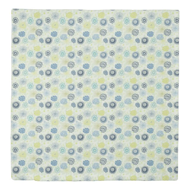 Stylish floral pattern with cute flowers duvet cover (Front)