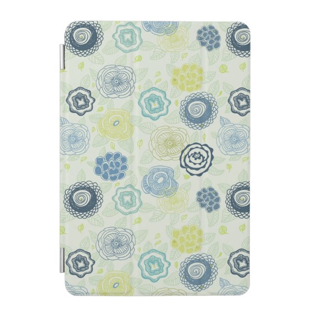 Stylish floral pattern with cute flowers iPad mini cover (Front)