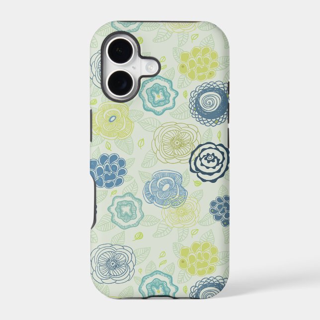 Stylish floral pattern with cute flowers iphone case (Back)