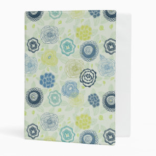 Stylish floral pattern with cute flowers mini binder