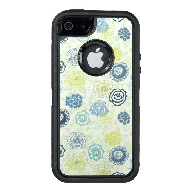 Stylish floral pattern with cute flowers otterbox iPhone case (Back)
