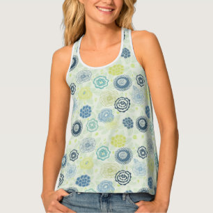 Stylish floral pattern with cute flowers tank top