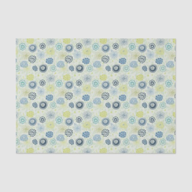 Stylish floral pattern with cute flowers tissue paper (Front)