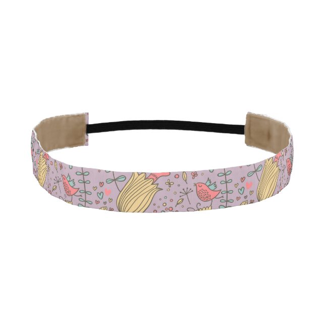 Stylish floral pattern with flowers athletic headband (Front)