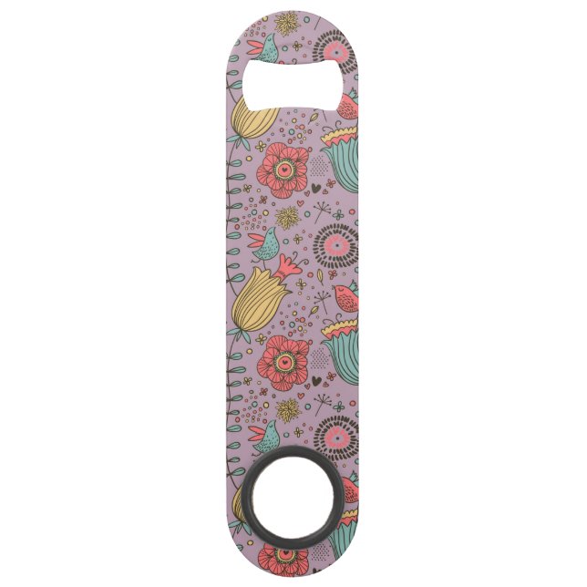 Stylish floral pattern with flowers bar key (Front)
