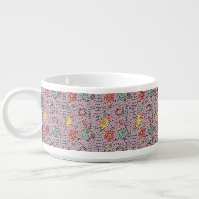 Stylish floral pattern with flowers bowl (Right)
