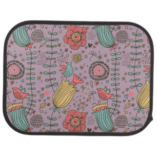 Stylish floral pattern with flowers car mat