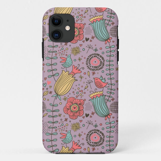 Stylish floral pattern with flowers Case-Mate iPhone case (Back)