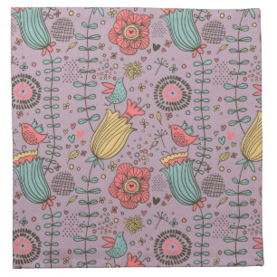 Stylish floral pattern with flowers cloth napkin