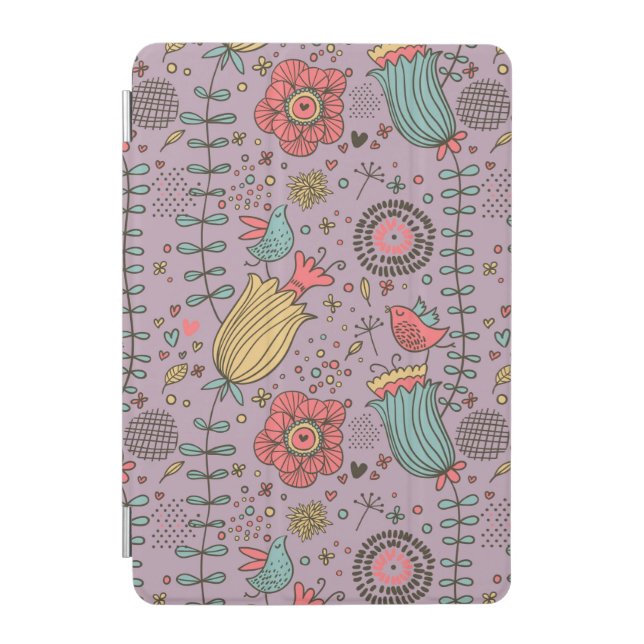 Stylish floral pattern with flowers iPad mini cover (Front)