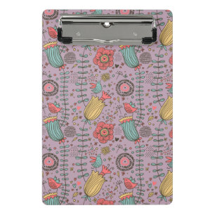 Stylish floral pattern with flowers mini clipboard