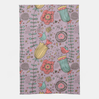 Stylish floral pattern with flowers towel