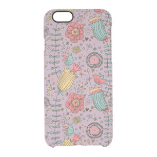 Stylish floral pattern with flowers clear iPhone 6/6S case