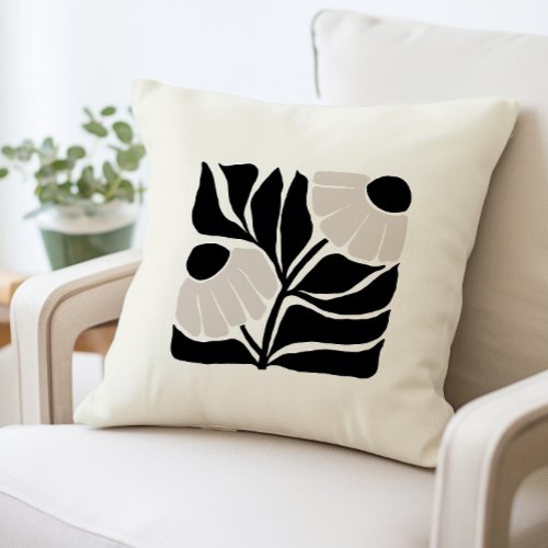 Stylish Floral Pillow Cover with Abstract Design