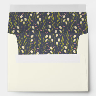 Stylish Floral Simple Preprinted Return Address Envelope