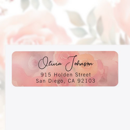 Stylish Floral Watercolor Return Address Labels