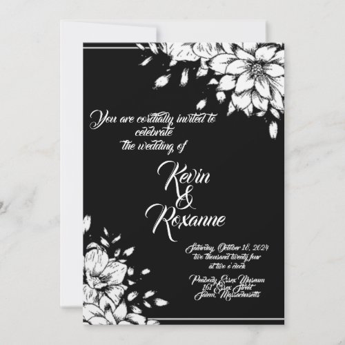 Stylish Floral Wedding Invitation