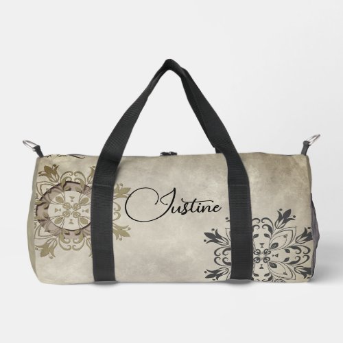 Stylish Flourish Personalized Duffle Bag
