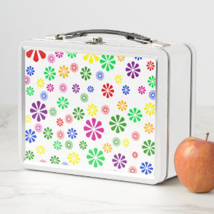 Stylish Flower Pattern Metal Lunch Box