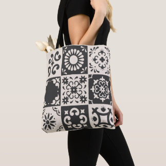 Stylish Flower Tiles  Tote Bag