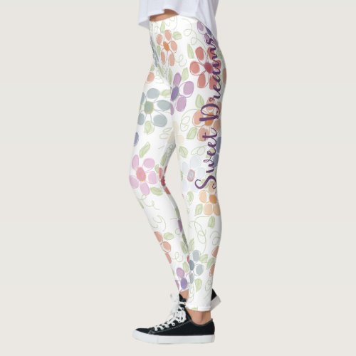 Stylish Flowered Design Leggings