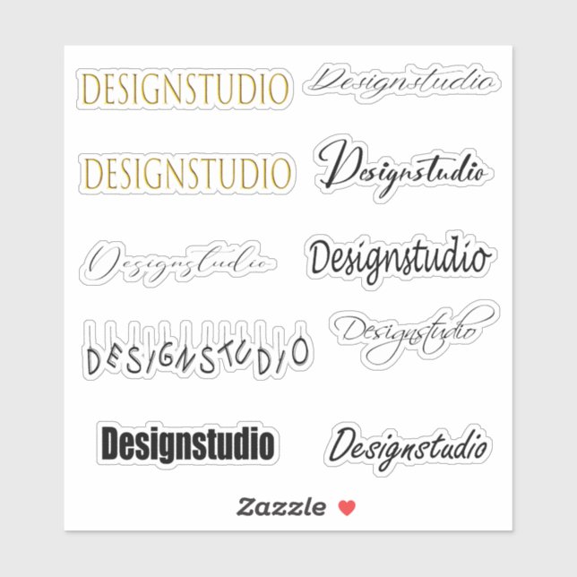 Stylish Font Name Sticker (Sheet)