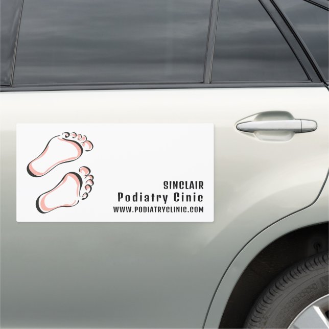 Stylish Footprints, Podiatry Clinic, Podiatrist Car Magnet (In Situ)