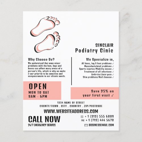 Stylish Footprints Podiatry Clinic Podiatrist Flyer