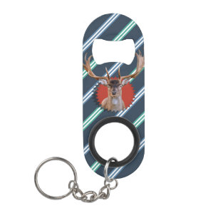 Stylish For Him Monogrammed Masculine Modern Blue Keychain Bottle Opener