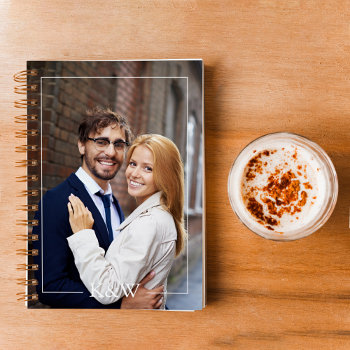 Stylish Frame Monogram Wedding Planner Notebook by heartlocked at Zazzle