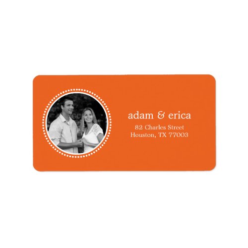 Stylish Frame Photo Address Labels Orange