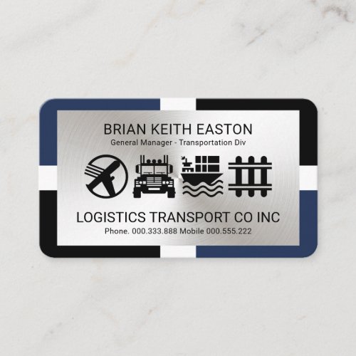 Stylish Frame Silver Layer Transport Business Card