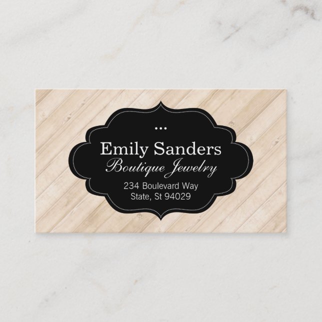 Stylish Frame | Wood II Business Card (Front)