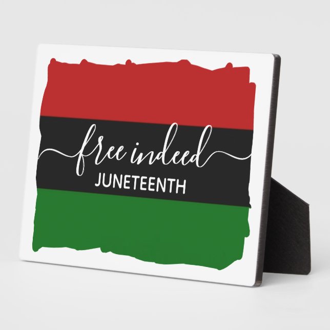 Stylish FREE INDEED Pan African JUNETEENTH Plaque (Side)