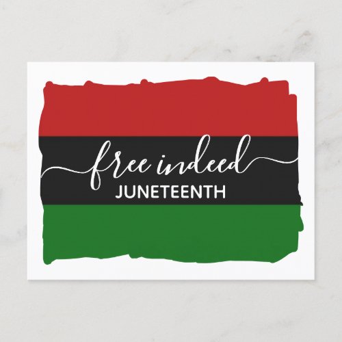 Stylish FREE INDEED Pan African JUNETEENTH Postcard