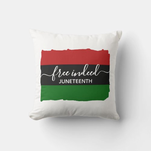 Stylish FREE INDEED Pan African JUNETEENTH Throw Pillow