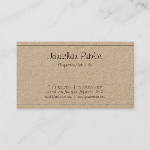 Stylish Freehand Script Sleek Trendy Plain Luxury Business Card