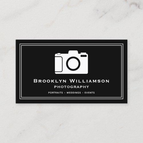 Stylish Freelance Photographer Photography Camera Business Card