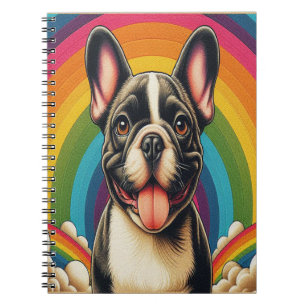 Stylish French Bulldog Dog Colorful Rainbow Notebook