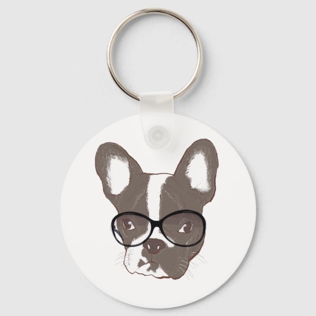 Stylish french bulldog keychain (Front)