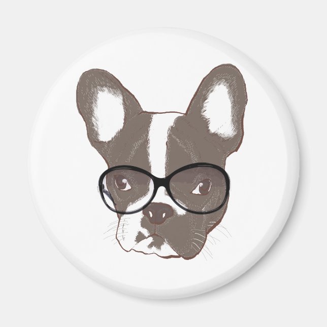 Stylish french bulldog magnet (Front)