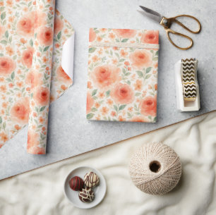 Stylish French Shabby Chic Floral Art Pattern Wrapping Paper