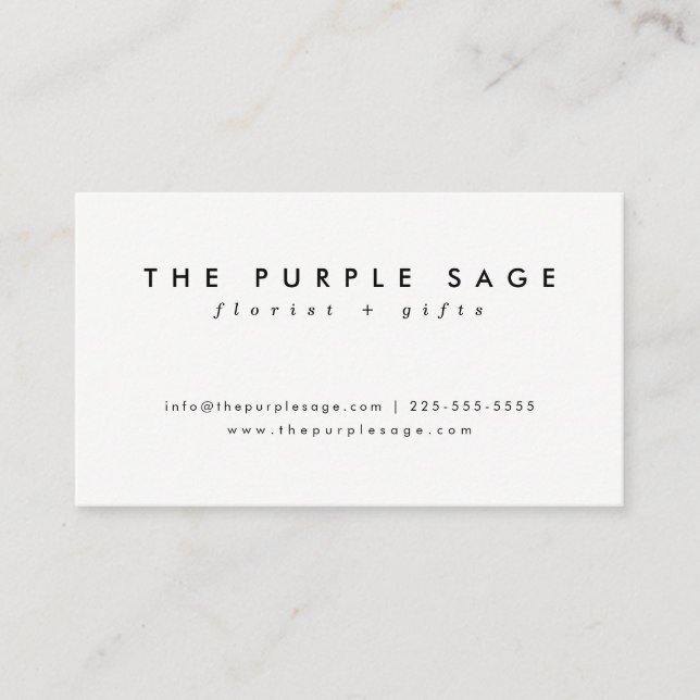 Stylish Fresh Botanical Business Cards (Front)