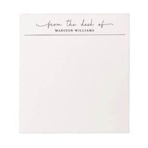 Stylish From The Desk Of Professional Beige Notepad