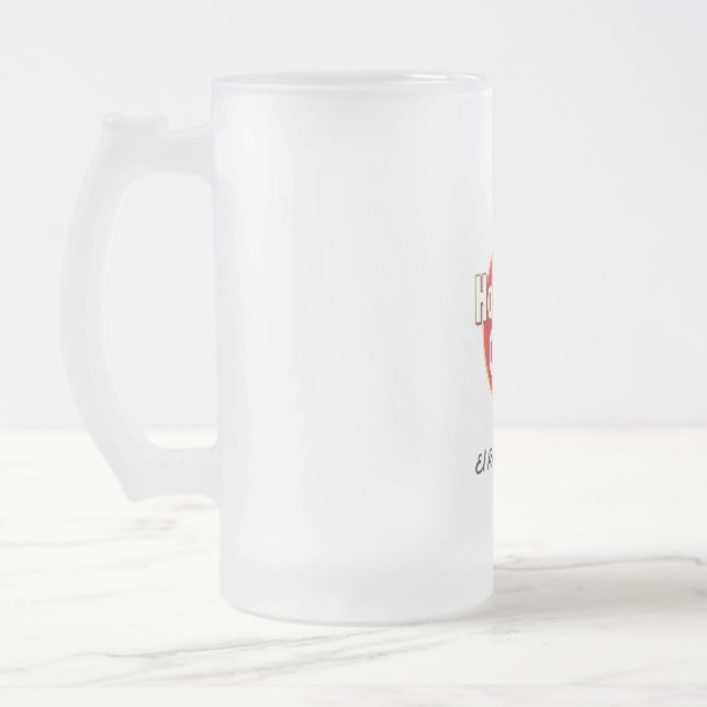 Stylish frosted glass beer board mug (Left)