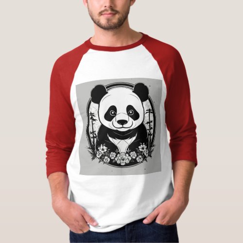 Stylish full sleeve panda printed T_shirt for men