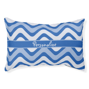 Stylish & Fun Blue Wavy Lines Pattern Cat Dog Pet Bed