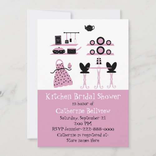 Stylish Fun Kitchen Bridal Shower Invitation