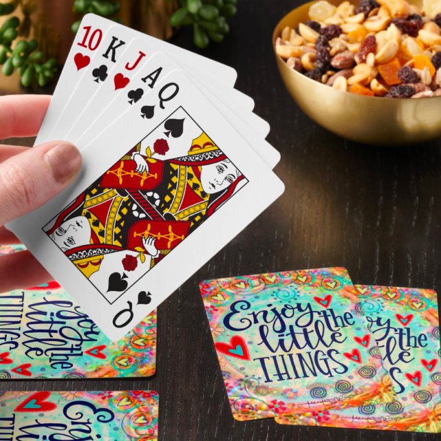 Stylish Fun Little Things Quote Inspirational Poker Cards (Creator Uploaded)